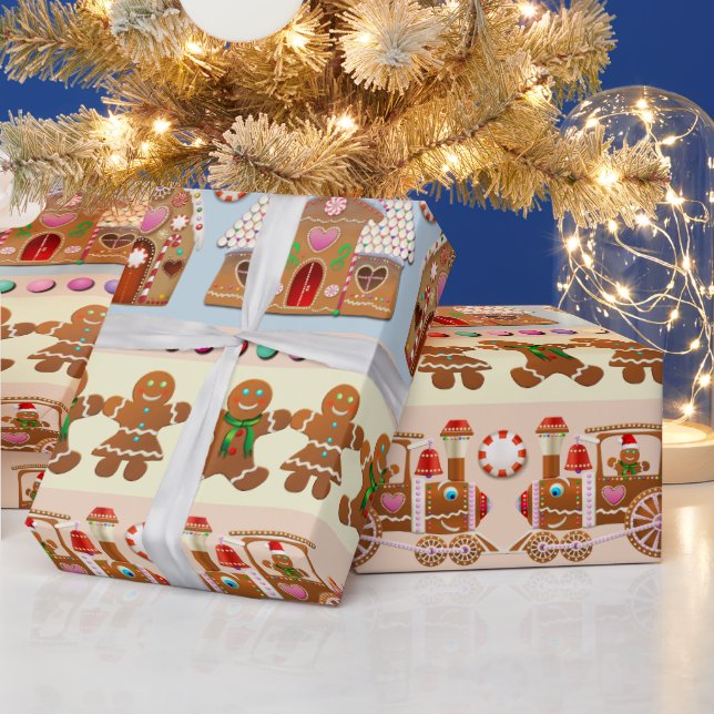 Papier Cadeau Cute pain d'épices Cookies de Noël (Vacances)