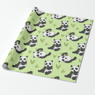 Papier Cadeau Cute Panda bambou Animal Motif Cadeau mignon été