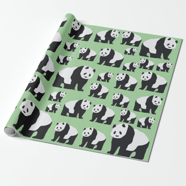 Papier Cadeau Cute Panda Motif ours (Déroulé)