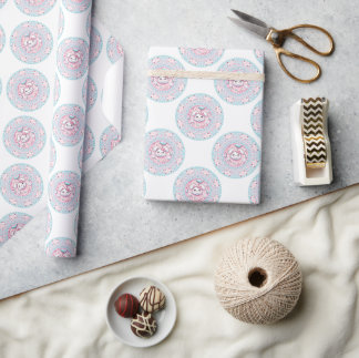 Papier Cadeau Cute Pastel Candy Kawaii Bunny Polka Dot Mandala