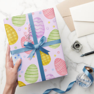 Papier Cadeau Cute Pastel Couleur OEufs de Pâques