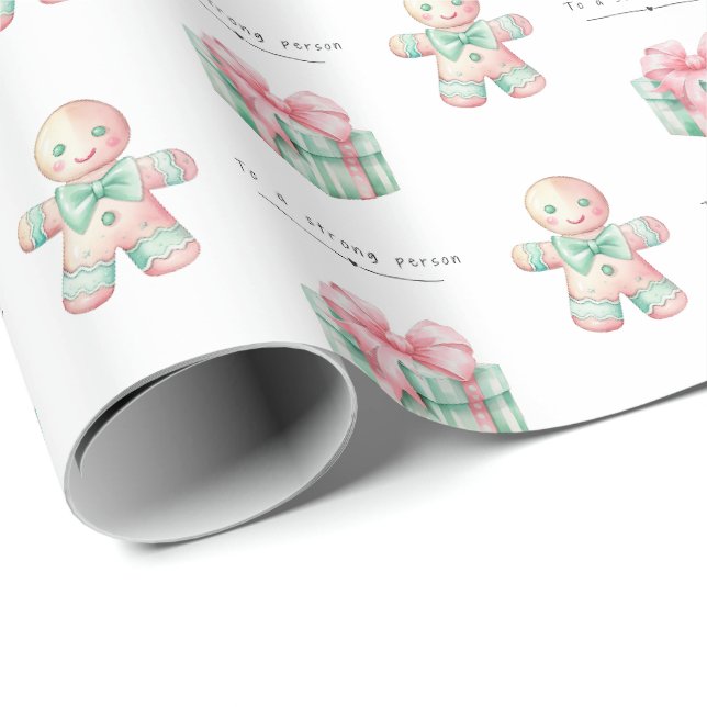Papier Cadeau Cute Pastel Sober Support Cadeau de Noël (Coin rond)