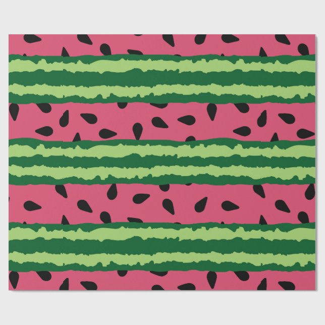 Papier Cadeau Cute pastèque Motif rose et vert (Plat)