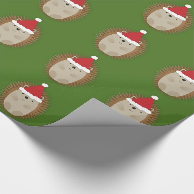 Papier Cadeau Cute Père Noël Hedgehog (Coin)