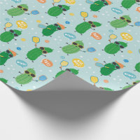 Cute Pickleball jouer Pickleball sur bleu clair