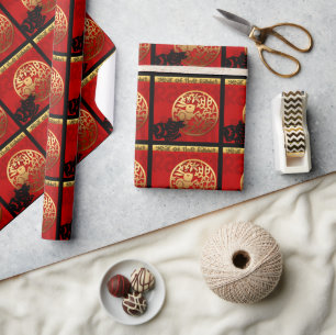 Papier Cadeau Cute Rabbit chinois Année Zodiac Anniversaire WP1