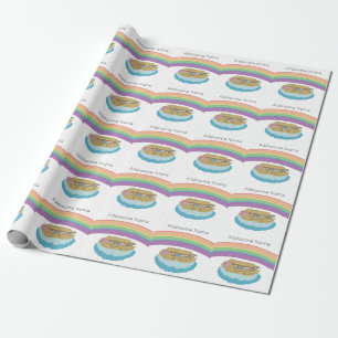 Papier Cadeau Cute Retro Rainbow Noah's Ark Ajouter un nom