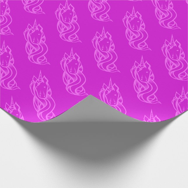 Papier Cadeau Cute rose Unicorn Motif Magie (Coin)