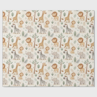 Papier Cadeau Cute Safari Animals