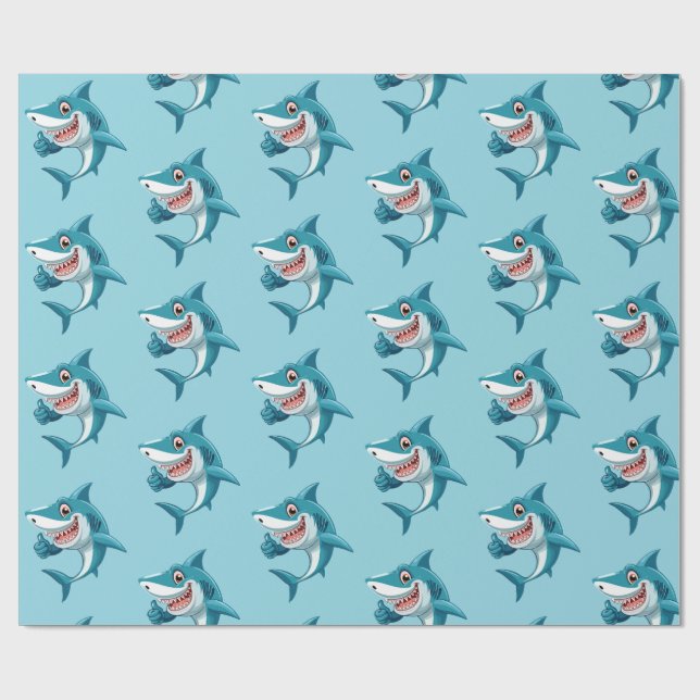 Papier Cadeau Cute shark (Plat)