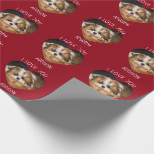 Papier Cadeau Cute shih tzu love Saint Valentin