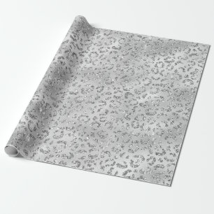 Papier Cadeau Cute Silver Cheetah Leopard Motif d'impression