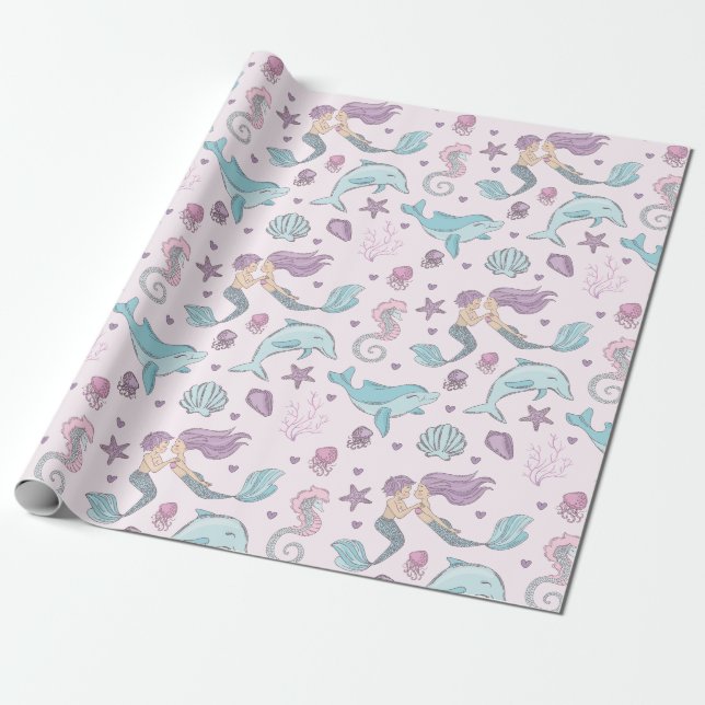 Papier Cadeau Cute sirène (Déroulé)
