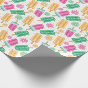 Papier Cadeau Cute Summer Retro Pastel crème glacée Motif