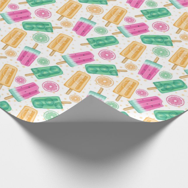 Papier Cadeau Cute Summer Retro Pastel crème glacée Motif (Coin)