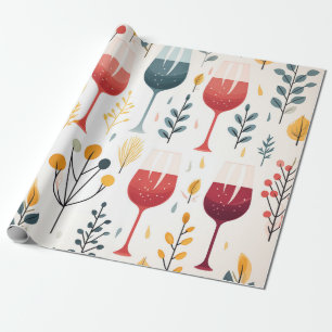 Papier Cadeau Cute tasses à vin papier d'emballage