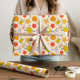 Papier Cadeau Cute & Tropical Under the Sea Ocean Life