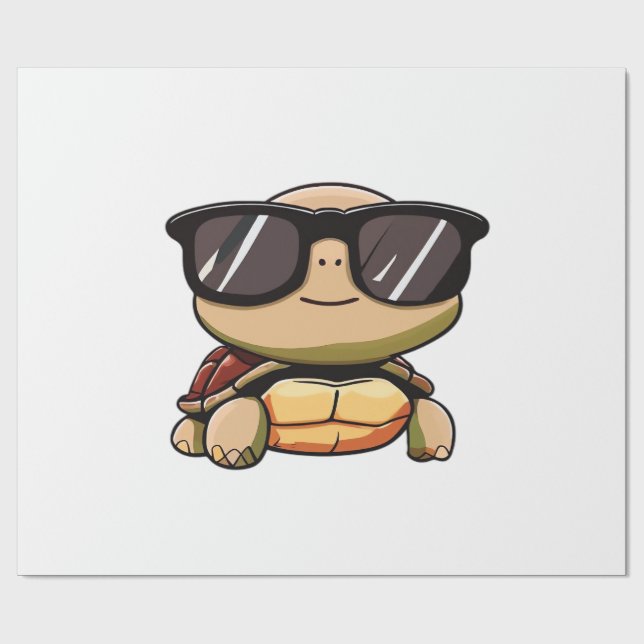 Papier Cadeau Cute Turtle Halloween 2023 sunglasses Costume Over (Plat)
