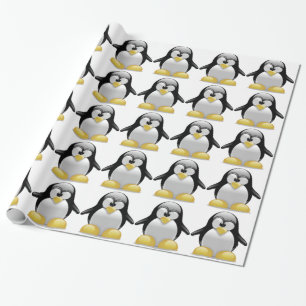 Papier Cadeau Cute Tux Penguin Drôle Cartographie Art