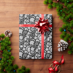 Papier Cadeau Cute vintage noir blanc paisley motif