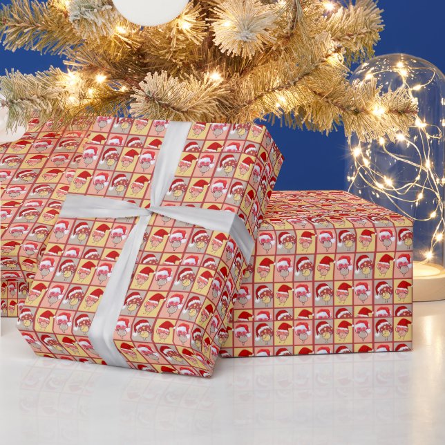 Papier Cadeau Cute Whimsical Santa Christmas Mushrooms (Vacances)