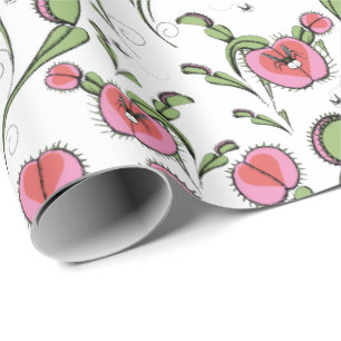 Papier Cadeau Cute White Vénus Flytrap collé sur votre amour