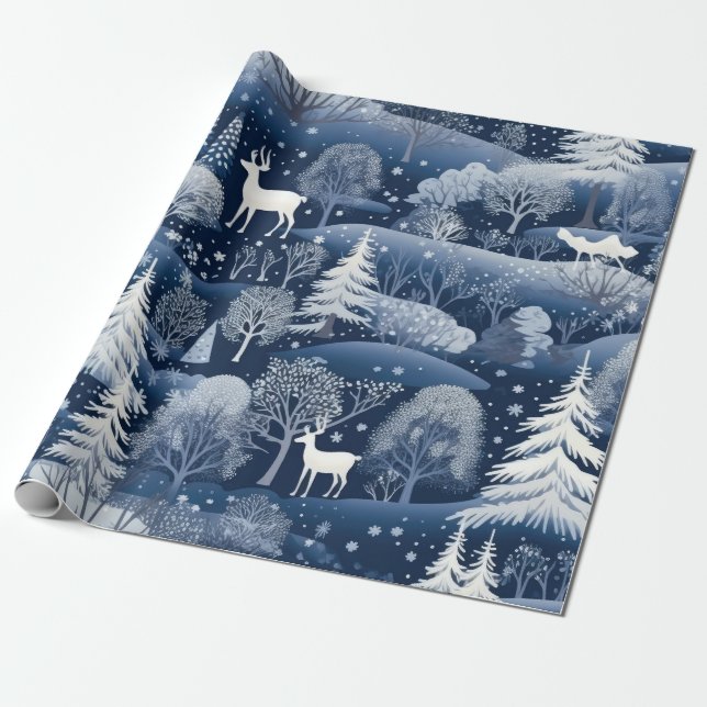 Papier Cadeau Cute Winter Wonderland (Déroulé)