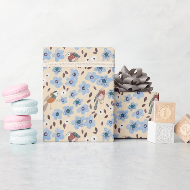 Papier Cadeau Cute Woodland Animaux Arbre Baby shower neutre (Baby Shower)