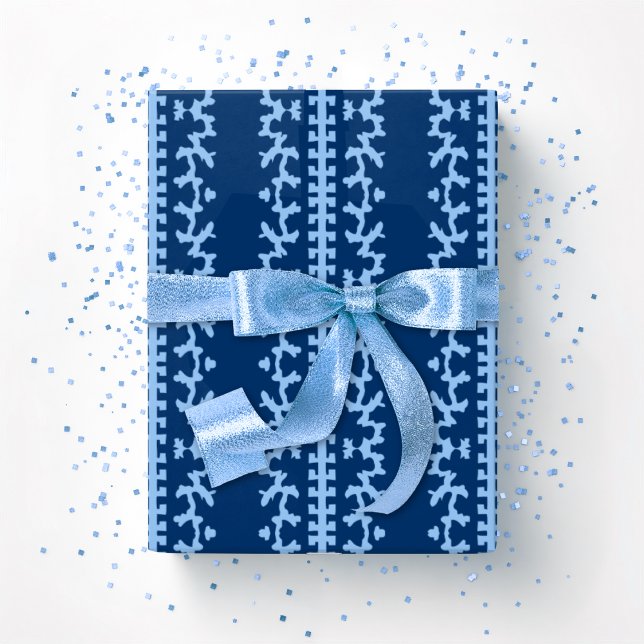 Papier Cadeau Cutwork Vine in Blue Indigo (Créateur téléchargé)
