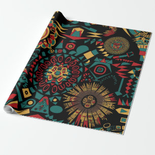 Papier Cadeau Cyan dynamique "Motifs inspirés par le patrimoine"