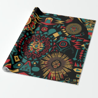 Papier Cadeau Cyan dynamique "Motifs inspirés par le patrimoine"