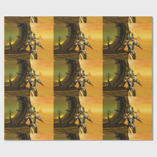 Papier Cadeau CYBORG TITAN, DÉSERT HYPERION Science-fiction Scif