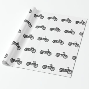 Papier Cadeau Cycle moteur retro illustration - choose backgroun