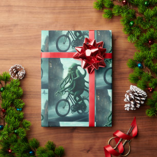 Papier Cadeau Cycliste Eldritch : Cthulhu fait du vélo