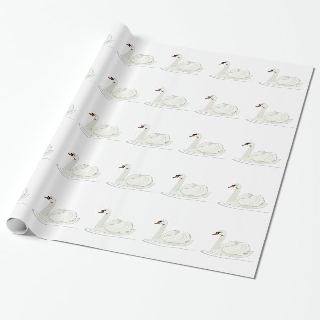 Papier Cadeau Cygne (Déroulé)