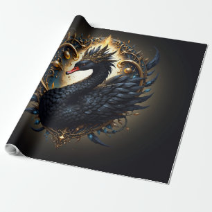 Papier Cadeau Cygne d'Obsidienne de Grâce Silencieuse – Dark Fan