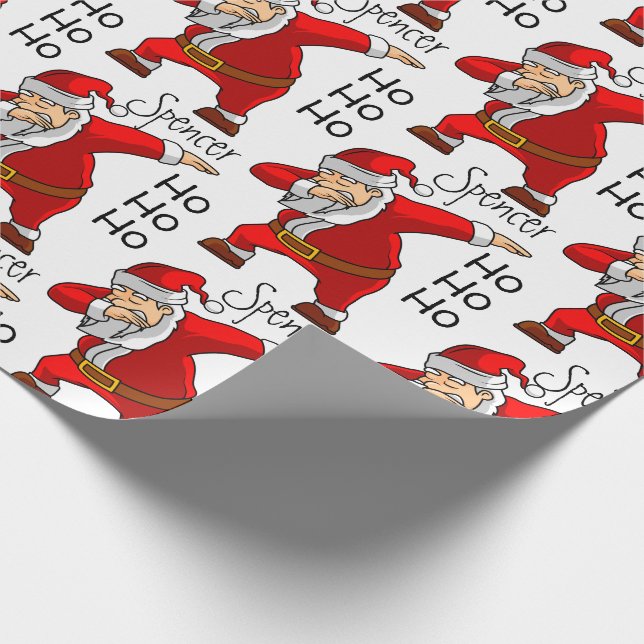 Papier Cadeau Dabbing Père Noël personnalisé (Coin)