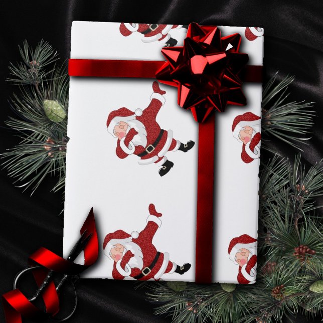 Papier Cadeau Dabbing Red Santa Claus | Fun Holiday XMAS Humour (Créateur téléchargé)