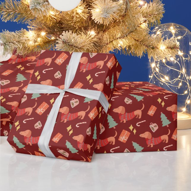 Papier Cadeau Dachshund amoureux de les chiens cadeau de Noël ré (Vacances)