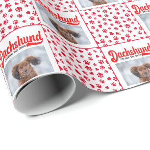 Papier Cadeau Dachshund Christmas Chien de chiot Drôle Weenie Ch