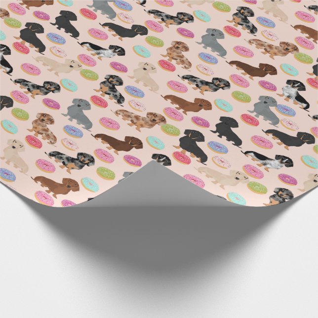Papier Cadeau Dachshund donuts enveloppant du papier (Coin)