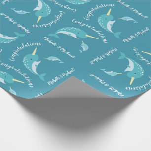 Papier Cadeau Dachshund Weiner Baby shower French Blue Boy
