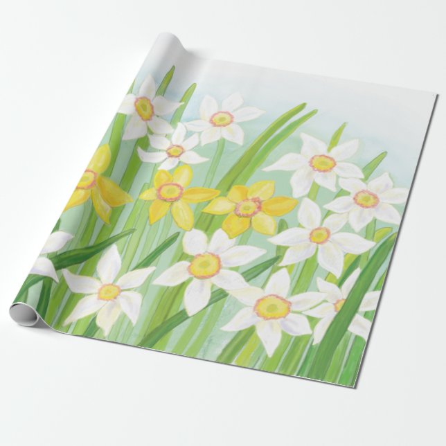Papier Cadeau Daffodiques de printemps (Déroulé)