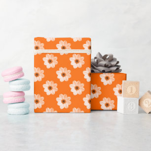 Papier Cadeau Dahlia Motif - Orange
