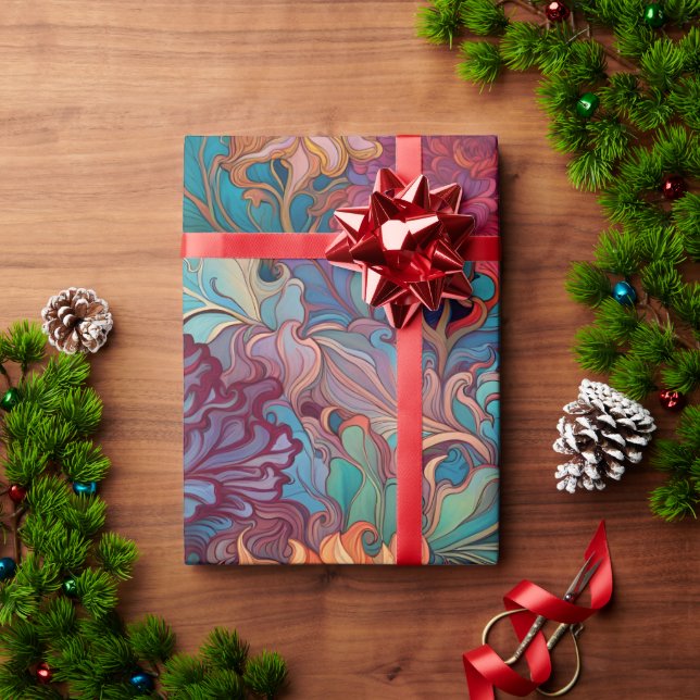 Papier Cadeau Dahlia Tapisserie florale (Cadeau de vacances)