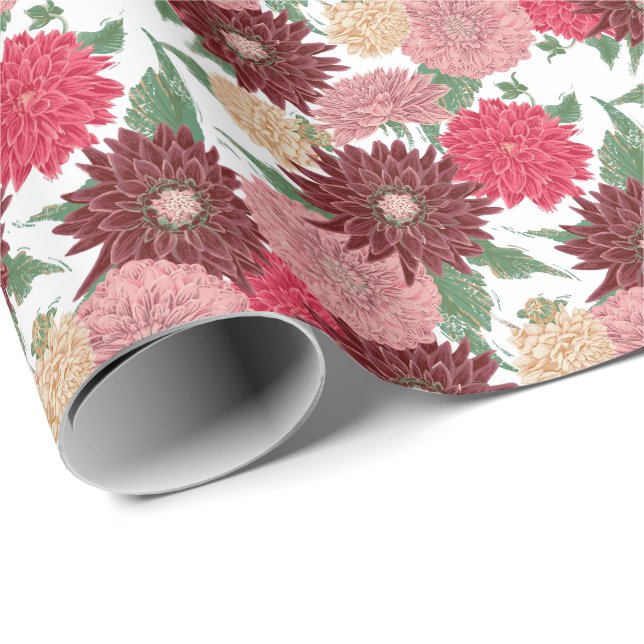 Papier Cadeau Dahlien (Coin rond)