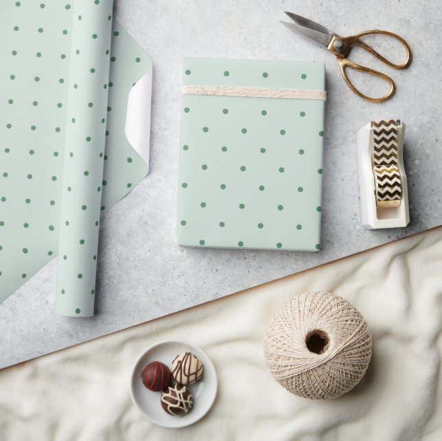 Papier Cadeau Dainty Green Motif Pois Cadeau (Artisanat)