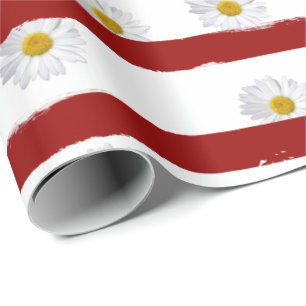 Papier Cadeau Daisy Red Stripes