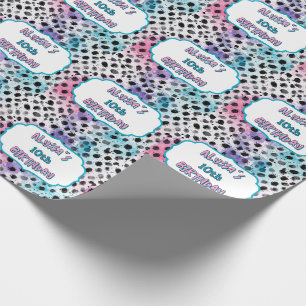 Papier Cadeau Dalmatie Spots Pastel Aquarelle Anniversaire