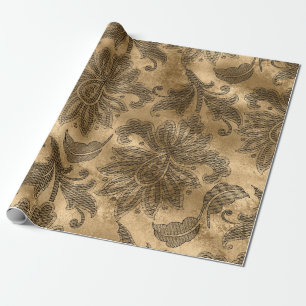 Papier Cadeau Damas Black et Gold Foil